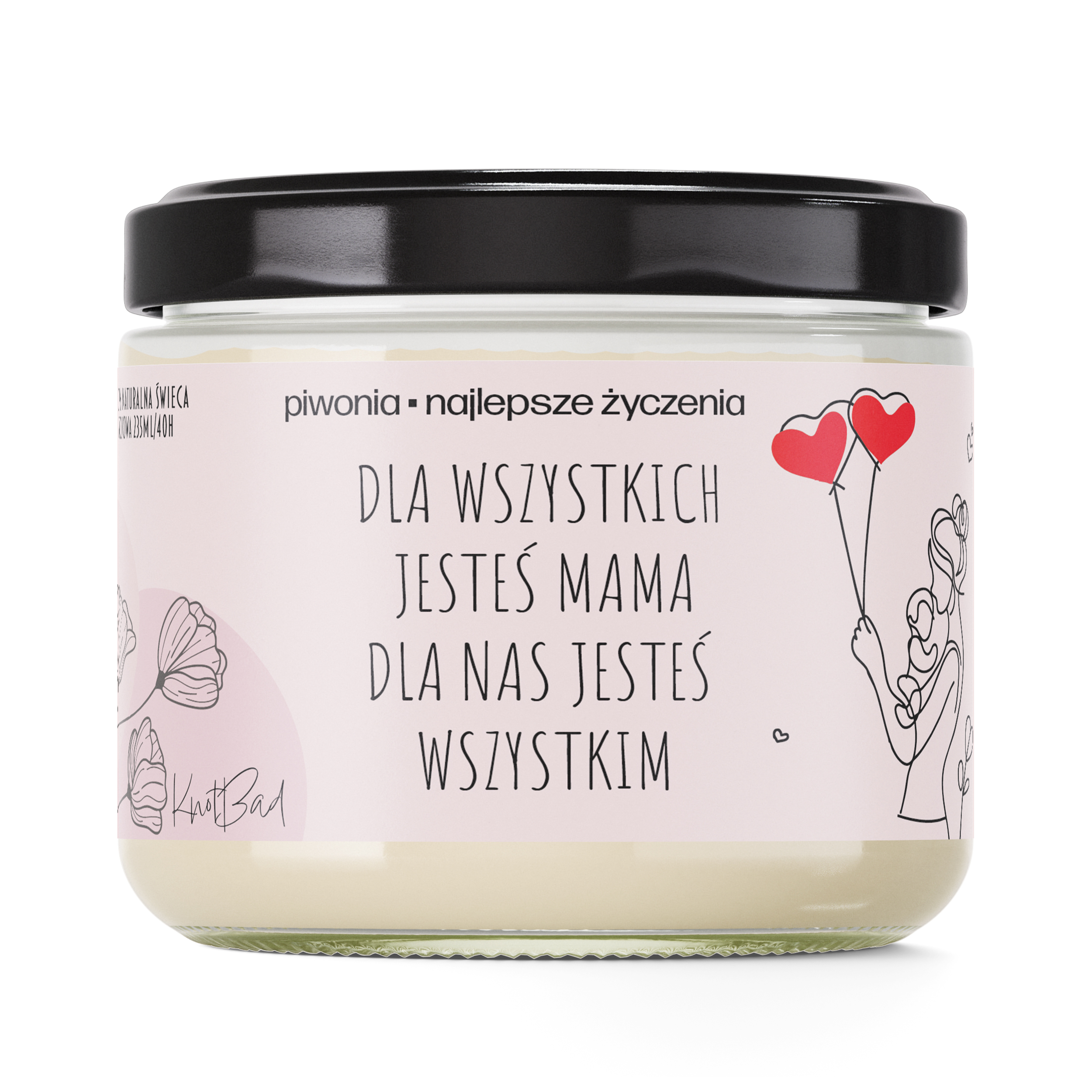 ŚWIECA SOJOWA WYJĄTKOWY PREZENT DLA MAMY NA DZIEŃ MATKI NAJLEPSZA MAMA 40H