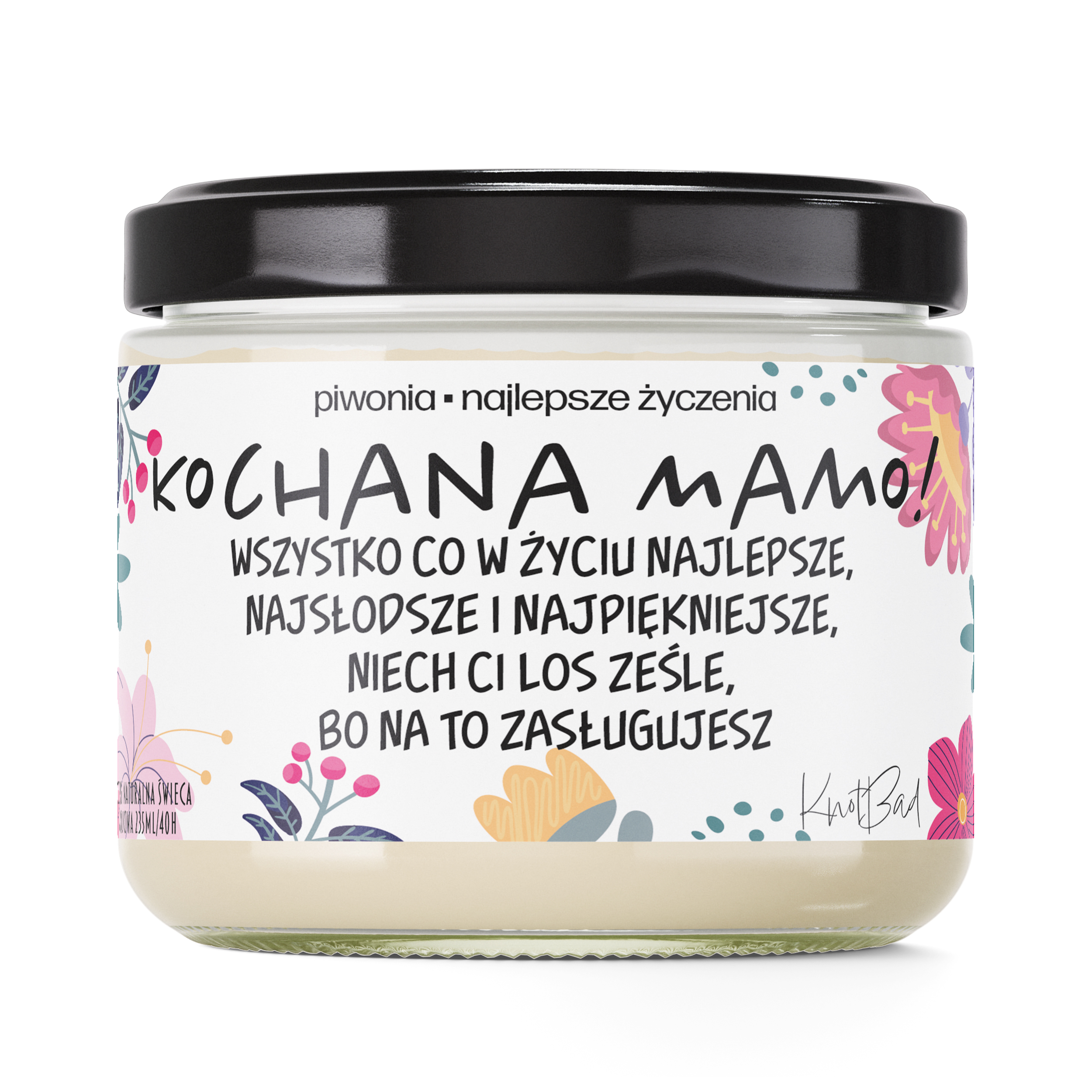 ŚWIECA SOJOWA WYJĄTKOWY PREZENT DLA MAMY NA DZIEŃ MATKI NAJLEPSZA MAMA 40H