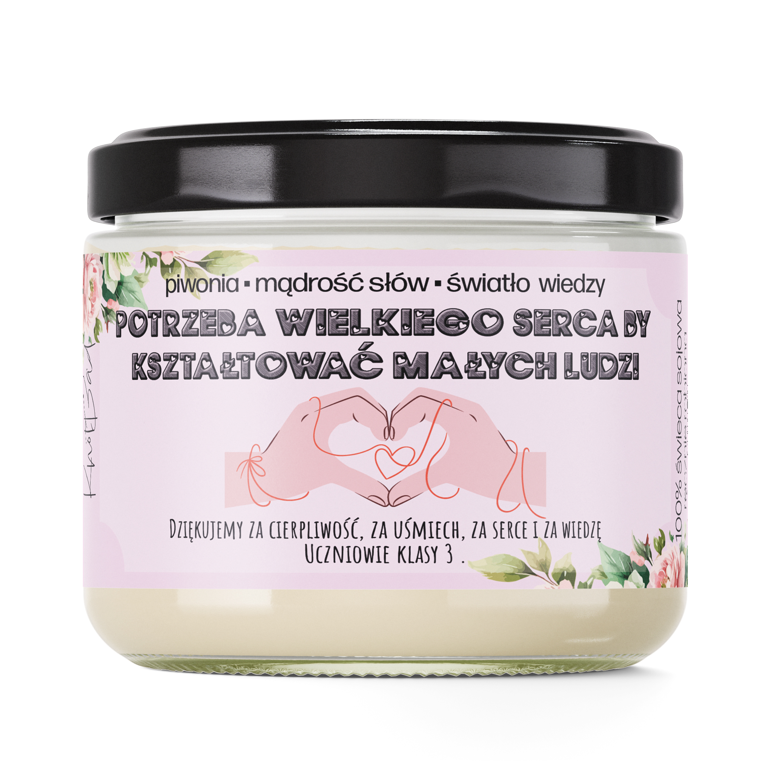 ZAPACHOWA ŚWIECA SOJOWA WYJĄTKOWY PREZENT DZIEŃ NAUCZYCIELA PODZIĘKOWANIE