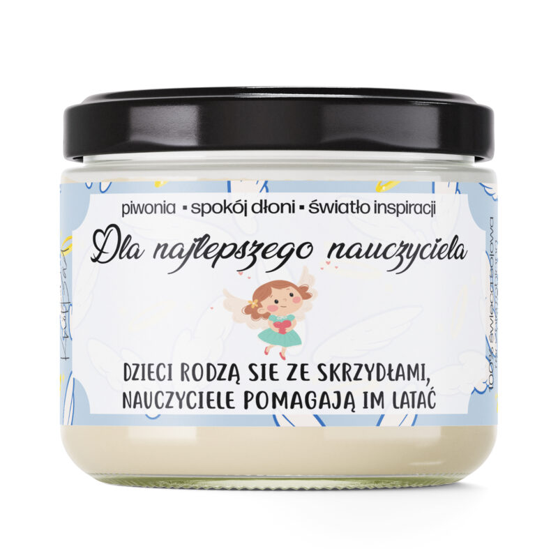ZAPACHOWA ŚWIECA SOJOWA WYJĄTKOWY PREZENT DZIEŃ NAUCZYCIELA PODZIĘKOWANIE