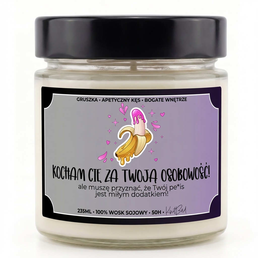 Kocham Cię za Twoją osobowość! Męska - świeca sojowa - obrazek 2
