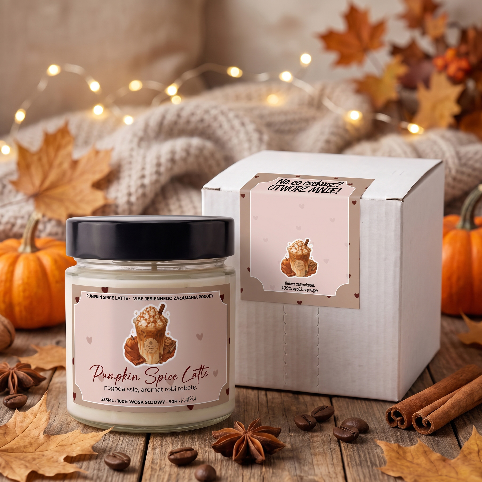 Pumpkin Spice Latte - świeca sojowa - obrazek 4